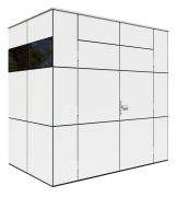 Abri de jardin, petit abri de jardin en blanc, 2,31 x 1,52 mètres, cabane de jardin en éléments, surface au sol : 3,51 m², double fenêtre, toit plat