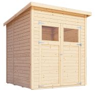 Abri de jardin Dresden 02 avec plancher, naturel - 14 mm abri de jardin en éléments, surface au sol : 3,00 m², toit à une pente