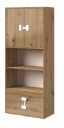 Armoire chambre ado Garian 05 | Chêne et blanc | 191 x 80 x 40 cm | Design moderne et rangements pratiques
