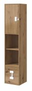 Armoire chambre ado Garian 06 | Chêne & Blanc | 191 x 40 x 40 cm | Design moderne