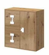 Commode enfant Garian 07 | Chêne / Blanc | 86 x 80 x 40 cm | Design moderne et rangements pratiques