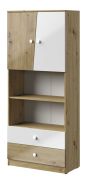 Armoire Sirte 04 | Chêne et blanc brillant | 190 x 80 x 40 cm | Design moderne et gain de place