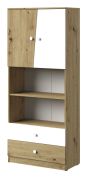 Armoire Sirte 04 | Chêne et blanc mat | 190 x 80 x 40 cm | Design moderne et espace de rangement