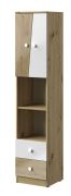 Armoire design Sirte 05 | Chêne & blanc brillant | 190 x 40 x 40 cm | Rangement moderne