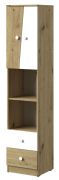 Armoire Sirte 05 | Chêne et blanc mat | 190 x 40 x 40 cm | Design moderne | Grand espace de rangement