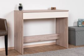 Bureau Cavalla 17 | Chêne & Crème | 79 x 100 x 50 cm | 1 tiroir pratique | Montage facile