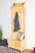 Vestiaire en pin massif naturel 31 | Design moderne | 200 x 72 x 37 cm | Finition artisanale