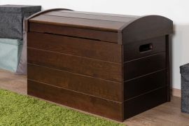 Coffre en pin massif massif couleur noyer 183 - Dimensions 77 x 54 x 50 cm