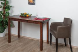 Table en pin massif finition noyer Junco 228C | 120 x 70 cm | Design anguleux moderne