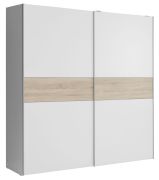 Armoire à portes coulissantes / Penderie Pibor 20, Couleur : Blanc / Chêne de Sonoma - Dimensions : 191 x 170 x 61 cm (H x L x P)