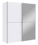 Armoire à portes coulissantes / Penderie Pibor 21, Couleur : Blanc - dimensions : 191 x 170 x 61 cm (h x l x p)