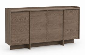 Commode sobre Illgau 01, Baltic Storm - Brun foncé, 90 x 200 x 38 cm, avec 4 portes et 6 compartiments, Système Push-to-open, Finition de haute qualité, Système Soft Close