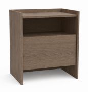 Petite table de nuit Illgau 03, Baltic Storm - brun foncé, 60 x 53 x 38 cm, avec 1 tiroir et 1 compartiment, table de chevet, petite commode, chants ABS, système Soft Close