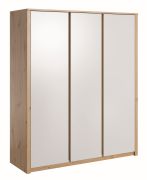 Armoire à portes battantes / Penderie Faleula 09, Couleur : Chêne / Blanc - 196 x 166 x 53 cm (h x l x p)