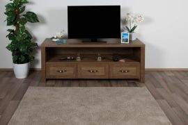 Meuble TV Sardona 03 chêne brun | Style campagne | 160 x 55 cm | 3 tiroirs et compartiment