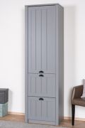 Armoire Segnas 08 gris | Style maison de campagne | 198 x 62 x 42 cm | Rangements spacieux