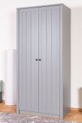 Penderie portes battantes Segnas 09 | Gris élégant | 198 x 90 x 53 cm | Style campagne moderne