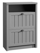Armoire à chaussures Segnas 10 gris | 113 x 82 x 36 cm | Design campagne, capacité optimisée