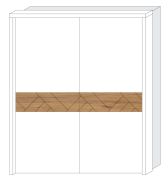 Cadre pour armoire à portes coulissantes / Penderie Faleasiu 06 et 07, Couleur : Blanc