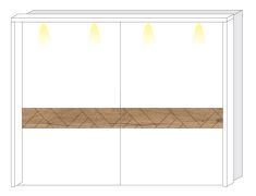 Cadre LED pour armoire à portes coulissantes / Penderie Faleasiu 10 et 11, Couleur : Blanc