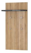 Porte-manteau Vaitele 02, couleur : anthracite brillant / noyer - 109 x 56 x 22 cm (h x l x p)