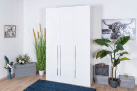 Armoire penderie Siumu 22 | Blanc & Blanc Brillant | 224 x 137 x 56 cm | Élégance moderne