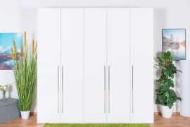 Armoire penderie Siumu 24 blanc & blanc brillant | 224 x 227 x 56 cm | Design contemporain