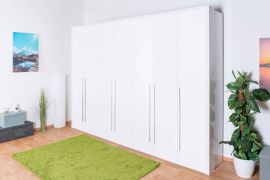 Armoire portes battantes Siumu 26 | Blanc brillant | 226 x 322 x 60 cm | Design moderne