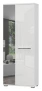 Armoire penderie Garim 47 | Blanc brillant | 194 x 76 x 35 cm | Soft Close & miroir