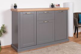 Commode Lotofaga 11 | Gris et Noyer | 102 x 167 x 48 cm | Design contemporain et raffiné