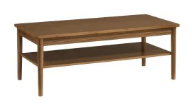 Table basse / Table de salon / Chêne caramel / 120 x 60 x 45 cm / 1 compartiment de rangement / Massif partiel / Inginele 08