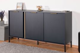 Commode à 3 portes Raoued 03 | Anthracite moderne | 81 x 153 x 39,5 cm | Rangement optimal