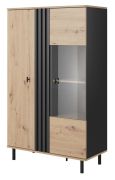 Vitrine Gardane 01 | Chêne et Anthracite | 149 x 90 x 40 cm | Style moderne et finition haut de gamme