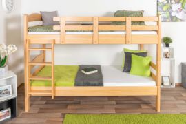 Lits superposés 90 x 200 cm pour adultes "Easy Premium Line" K17/n, hêtre massif laqué naturel, convertibles