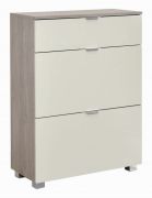 Meuble à chaussures Sabadell 07 | Chêne et beige brillant | 108 x 80 x 38 cm | Rangement pratique