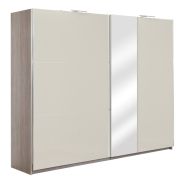 Armoire à portes coulissantes Sabadell 14 | Chêne / Beige Haute Brillance | 222 x 269 x 64 cm