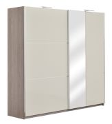 Armoire à portes coulissantes Sabadell 12 | Chêne / Beige brillant | 222 x 229 x 64 cm | Grand espace de rangement