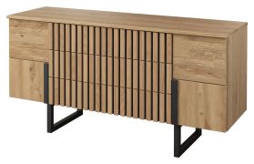 Commode Slatina 10 | Chêne / Noir | 71 x 140 x 45 cm | Design moderne et fonctionnel