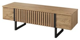 Meuble TV Slatina 13 | Espace optimisé | Chêne / Noir | 46 x 140 x 45 cm | Design moderne