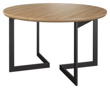 Table à manger Slatina 30 | Extensible 120-220 x 120 cm | Chêne / Noir | Design moderne
