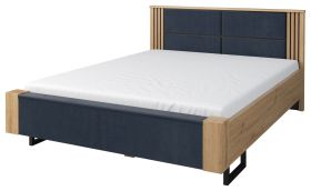 Lit double Slatina 55 | 180 x 200 cm | Chêne/Noir | Partiellement massif | Design moderne
