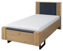 Lit une place / lit d’appoint Slatina 56 | 90 x 200 cm | Chêne / noir | Design moderne et robuste