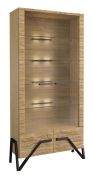 Vitrine Kastav 01 | Chêne / Noir | 201 x 100 x 40 cm | Design moderne et raffiné