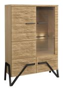 Vitrine Kastav 11 | Chêne / Noir | 140 x 100 x 40 cm | Partiellement massif | Design moderne