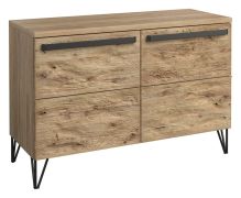 Buffet Buzet 08 | Chêne / Noir | 79 x 116 x 50 cm | Design moderne, fonctionnalité, rangement optimisé