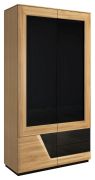 Armoire à portes battantes / Penderie « Belica » 27, Couleur : Chêne naturel / Noir, Bois massif partiel - Dimensions : 192 x 102 x 60 cm (H x l x P)