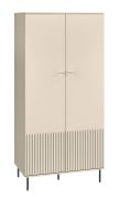 Armoire spacieuse Petkula 01 | Beige clair | 2 portes, 2 compartiments | 190 x 92 x 53 cm