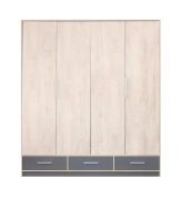 Armoire penderie Beerzel 01 | Chêne & Gris | 230 x 204 x 60 cm | Design moderne et fonctionnel