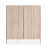 Armoire penderie Beerzel 01 | Chêne / Blanc | 230 x 204 x 60 cm | Design moderne et fonctionnel