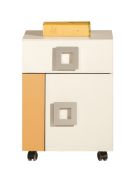 Caisson à roulettes Namur 20 | Orange / Beige | 52 x 40 x 44 cm | Rangement pratique pour chambre d’ado